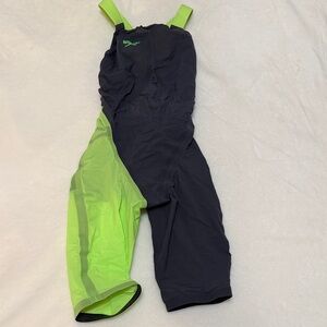 Speedo Charcoal and Neon Green Racing LZR